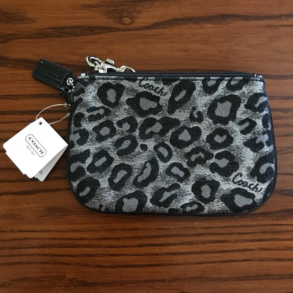 NWT Coach Leopard Wristlet/Wallet